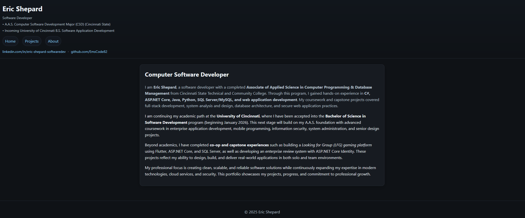 Eric Shepard — Software Developer Portfolio